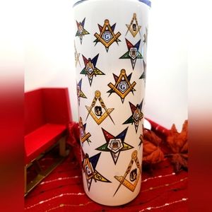 MASON EASTERN STAR tumbler cup, Stainless steel 20 oz w/lid NWT